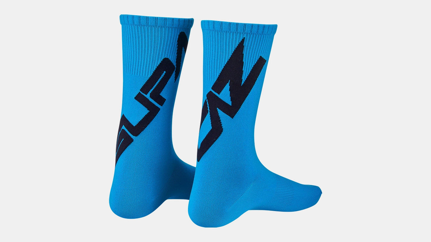 Specialized Supacaz SupaSox Twisted Sock - Black/neon Blue L