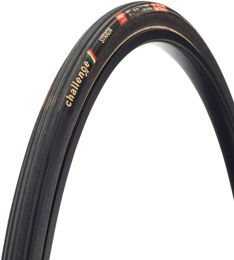 CHALLENGE STRADA PRO TIRE - 700 X 25 CLINCHER FOLDING BLACK HANDMADE