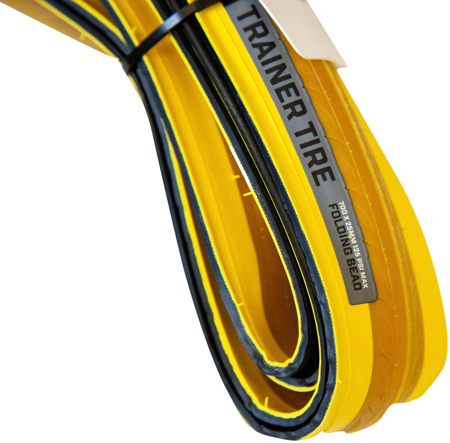 SARIS TRAINER TIRE - 700 X 25 CLINCHER FOLDING YELLOW