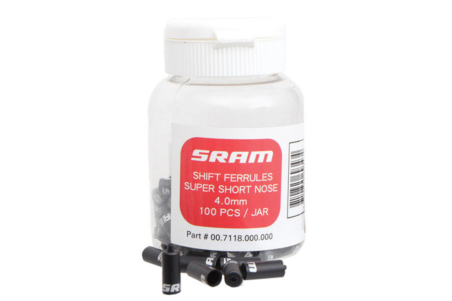 SRAM Shift Ferrule 4mm Super-Short Nose Black 100-count Jar