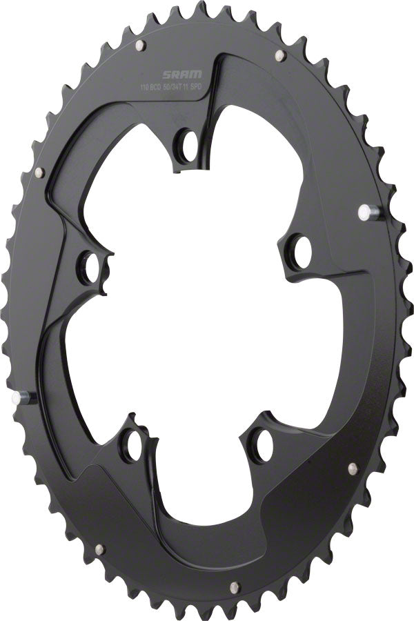Sram Chain Ring Road Red B2 X-Glide Yaw 11 Speed S2 110 Alum 5mm Blast Black 2-Pin (52-36)