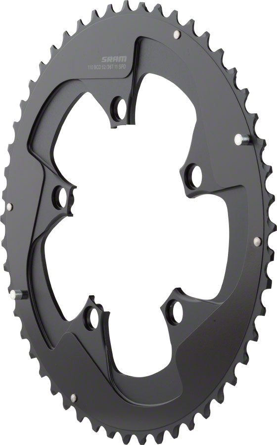 Sram Chain Ring Road Red B2 X-Glide Yaw 11 Speed S2 110 Alum 5mm Blast Black 2-Pin (52-36)