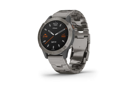 Garmin Fenix 6 Sapphire, Titanium Gray w/Ti Band