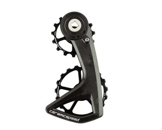CeramicSpeed OSPW RS Pulley Wheel System for SRAM Red/Force AXS - Aluminum Pulley, 5 Spoke, Carbon Cage, Black