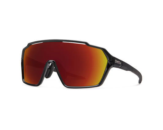 Smith Shift Mag Black + ChromaPop Red Mirror Lens