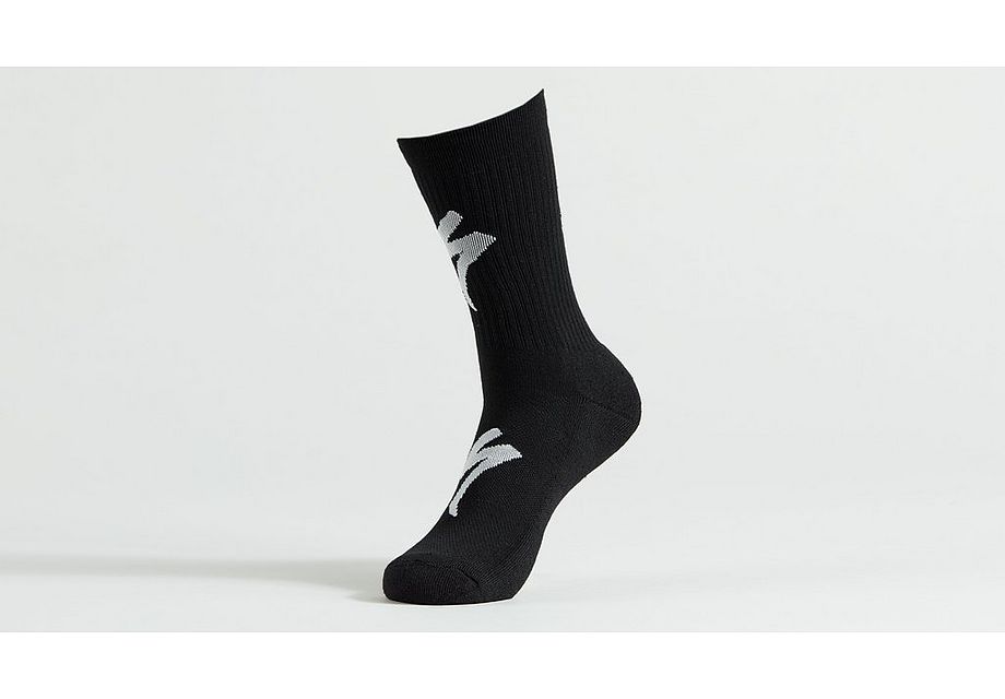 Specialized Techno Mtb Tall Logo Sock - Blk/Wht M