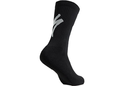 Specialized Techno Mtb Tall Logo Sock - Blk/Wht M