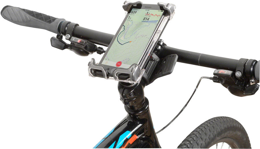 DELTA HEFTY HOLDER PLUS SMARTPHONE BIKE MOUNT - CLEAR GRAY