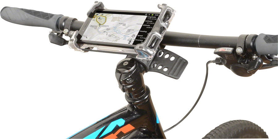 DELTA HEFTY HOLDER PLUS SMARTPHONE BIKE MOUNT - CLEAR GRAY