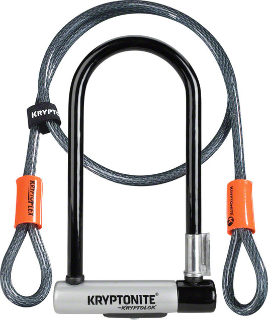 KRYPTONITE KRYPTOLOK U-LOCK - 4 X 9 KEYED BLACK INCLUDES 4' CABLE AND BRACKET