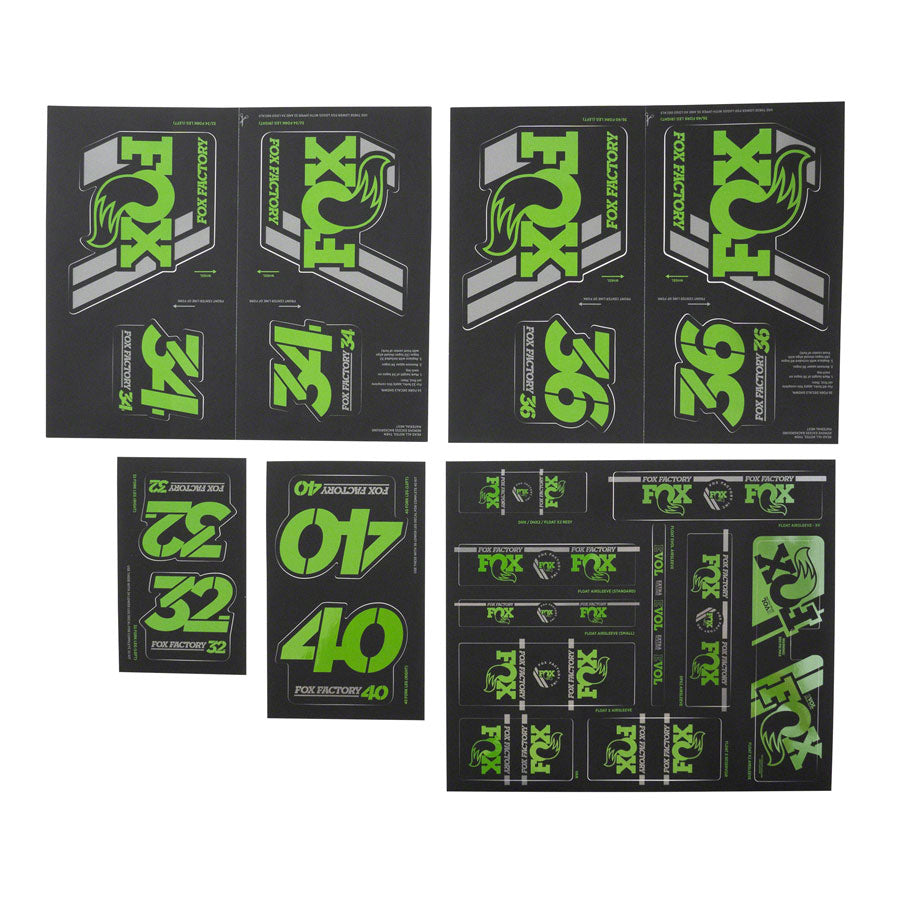 FOX DECAL 2019 AM HERITAGE FORK AND SHOCK KIT GREEN