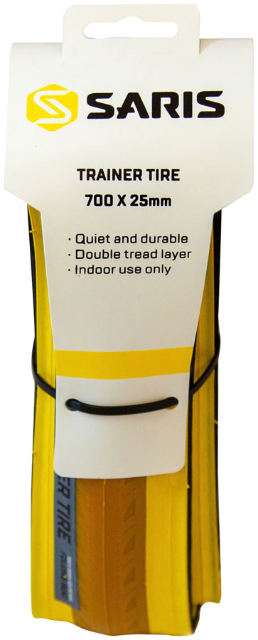 SARIS TRAINER TIRE - 700 X 25 CLINCHER FOLDING YELLOW