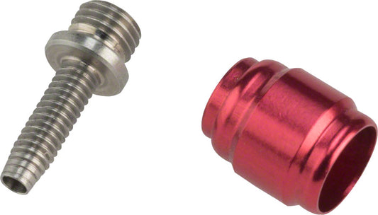 DISC BRAKE HOSE FITTING KIT - (INCLUDES 1 THREADED HOSE BARB, 1 RED COMP FITTING) - AVID & SRAM BRAKES