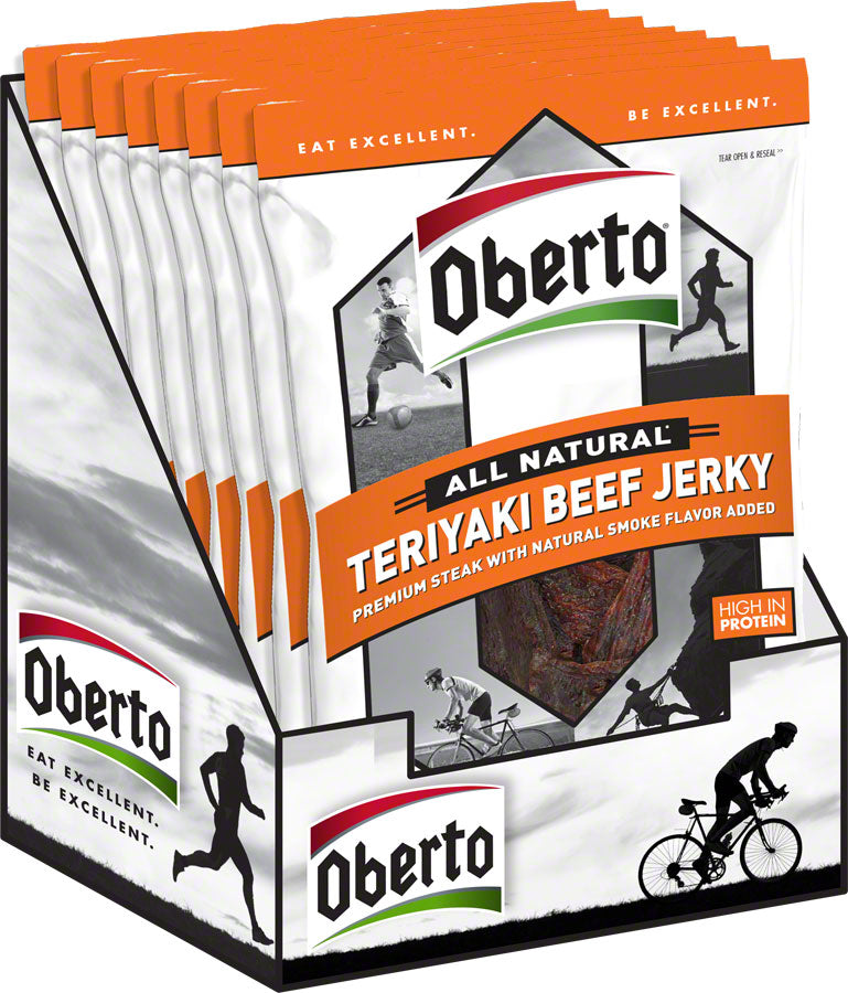 Oberto Beef Jerky Teriyaki: 1.5oz Package, Includes 8 Bags in a Retail Ready Display Box