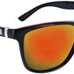 ONE Hobnob Polarized Sunglasses: Shiny Crystal Red/Black with Polarized Smoke Red Mirror Lens