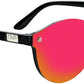 ONE Roundhouse Polarized Sunglasses: Shiny Black with Polarized Smoke Red Mirror Lens