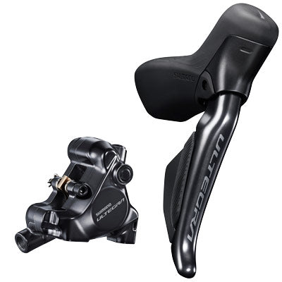 Shimano Ultegra ST-R8170D Di2 Shift/Brake Lever with BR-R8170 Hydraulic Disc Brake Caliper - Right/Rear, 12-Speed, Flat Mount, Black