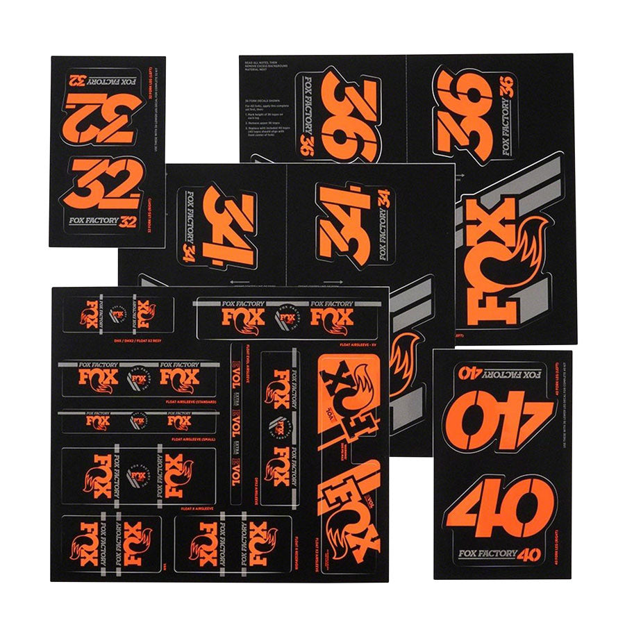 FOX DECAL 2019 AM HERITAGE FORK AND SHOCK KIT ORANGE