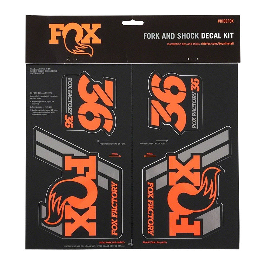 FOX DECAL 2019 AM HERITAGE FORK AND SHOCK KIT ORANGE
