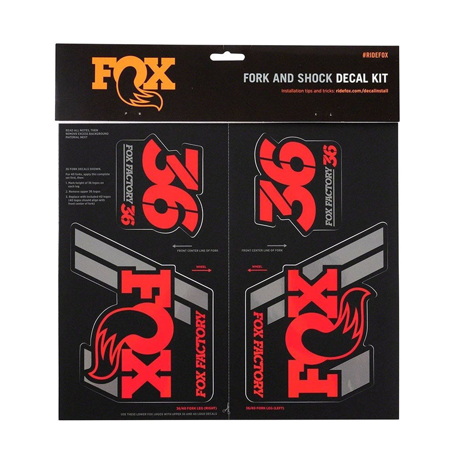 FOX DECAL 2019 AM HERITAGE FORK AND SHOCK KIT RED