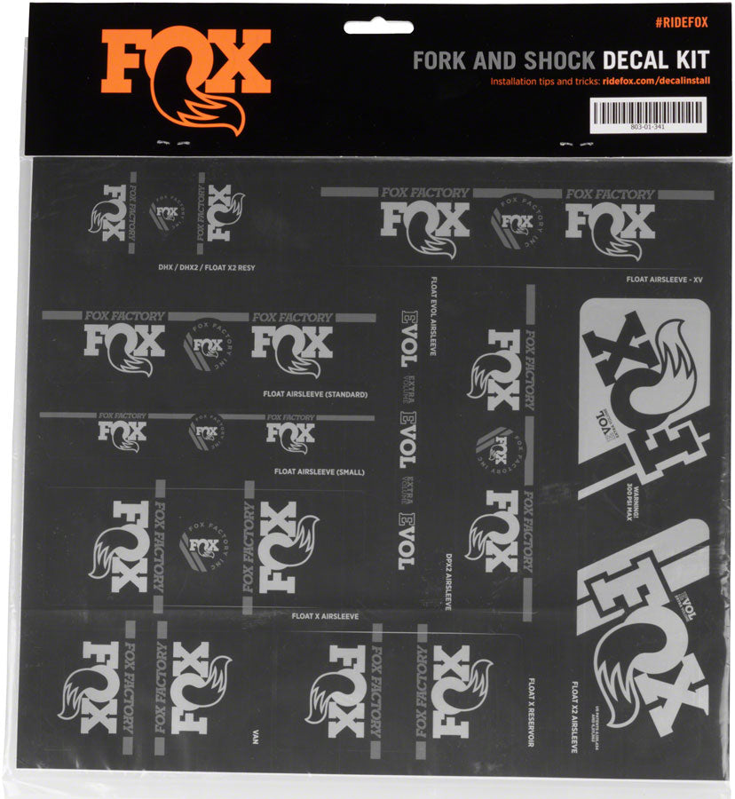 FOX Heritage Decal Kit for Forks and Shocks, Chrome