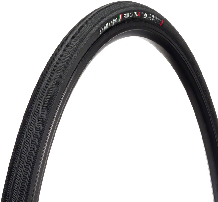 Challenge Strada Race Tire - 700 x 25, Tubeless, Folding, Black